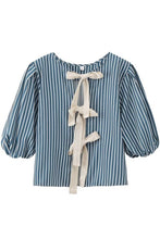 Load image into Gallery viewer, Striped Bow Front Blouse
