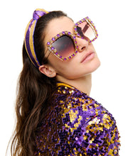 Load image into Gallery viewer, Purple and gold stone sunglasses
