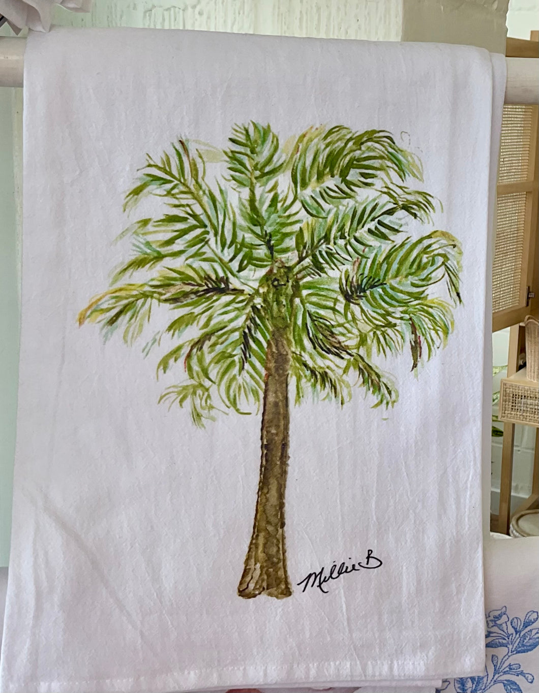 Watercolor Palm Tree Towel