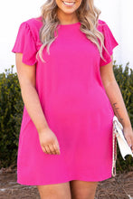 Load image into Gallery viewer, Rose Plus Size Ruffle Sleeve Mini Dress
